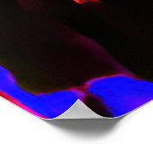 ネオンブラック白熱［赤熱］光を放つ猫 ポスター (角)