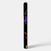 ネオンブラック白熱［赤熱］光を放つ猫 Case-Mate iPhoneケース (裏面 / 左)