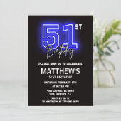 ネオンブラック51歳招待状メンズスポーツ 招待状 (スタンド正面)
