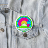 ネオンブリッケンリッジコロラド州旗のバーストボタン 缶バッジ (インサイチュ)