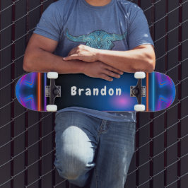 ネオンブルーとピンクリザーライトカスタムスケートボード スケートボード