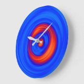 ネオンブルーとレッド ラージ壁時計 (傾斜)