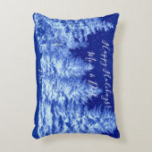 ネオンブルーのクリスマスツリー腰枕 アクセントクッション (正面(垂直))