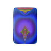 ネオンブルーのダイヤモンドフラクタル バスマット (正面縦)