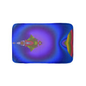 ネオンブルーのダイヤモンドフラクタル バスマット (正面)