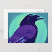 ネオンブルーの背景に割れ目のスケッチ ポストカード (正面/裏面)