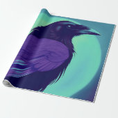 ネオンブルーの背景に割れ目のスケッチ ラッピングペーパー (アンロールド)