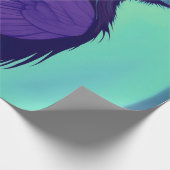 ネオンブルーの背景に割れ目のスケッチ ラッピングペーパー (角)