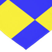 ネオンブルーイエローチェッ市松模様にカーボードヴィンテージ ショートテーブルランナー (コーナー)