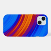 ネオンブルーオレンジレッドイエロー iPhone 15ケース (裏面横)