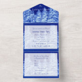 ネオンブルークリスマスツリー招待状 オールインワン招待状 (内側)