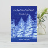 ネオンブルークリスマスツリー招待状 招待状 (スタンド正面)