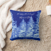 ネオンブルークリスマスツリー クッション (ブランケット)