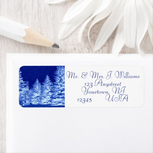 ネオンブルークリスマスツリー ラベル (インサイチュ)