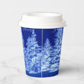 ネオンブルークリスマスツリー 紙コップ (右)