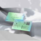 ネオンブルーグラデーショントレンディー編集可能名刺 名刺