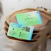 ネオンブルーグラデーショントレンディー編集可能名刺 名刺