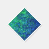ネオンブルーグリーンサイケデリックライス日本の紙 スタンダードカクテルナプキン (角)