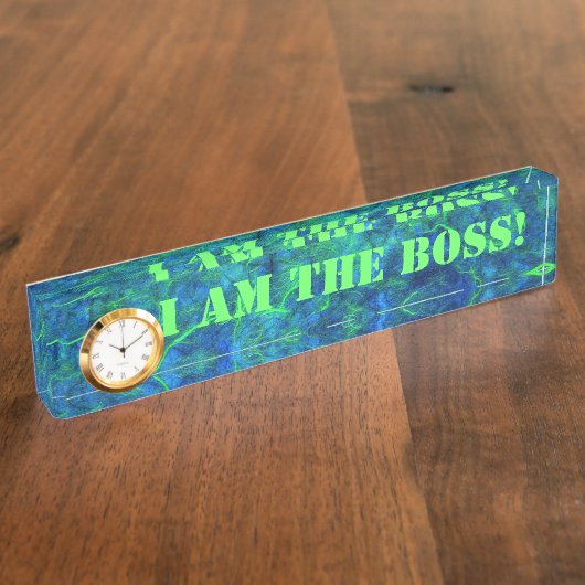 ネオンブルーグリーンサイケデリックラ日本のイス紙 デスクネームプレート (側面)