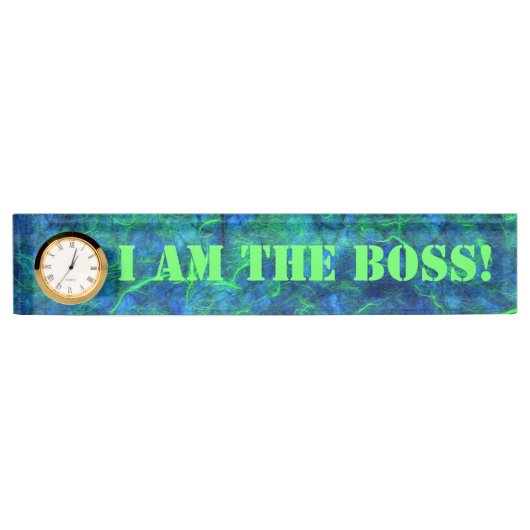 ネオンブルーグリーンサイケデリックラ日本のイス紙 デスクネームプレート (正面)