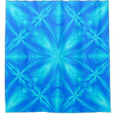 ネオンブルーターコイズサイケデリック曇り抽象芸術 シャワーカーテン (正面)