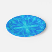 ネオンブルーターコイズサイケデリック曇り抽象芸術 ペーパープレート (アングル)