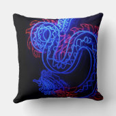 ネオンブルードラゴンブラックバックグランドブライト クッション (裏面)