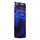 ネオンブルードラゴンブラックバックグランドブライト タンブラー (回転右)