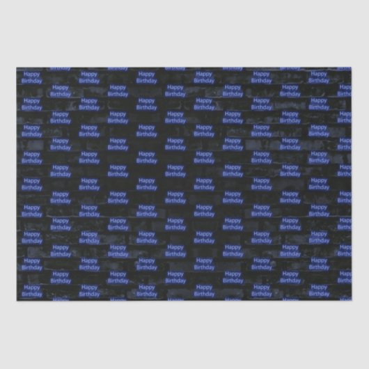 ネオンブルーハッピーバースデーオンブリック 薄葉紙 (正面)