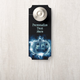 ネオンブルーパンプキンハロウサイケデリックィーンルーム ドアノブサイン