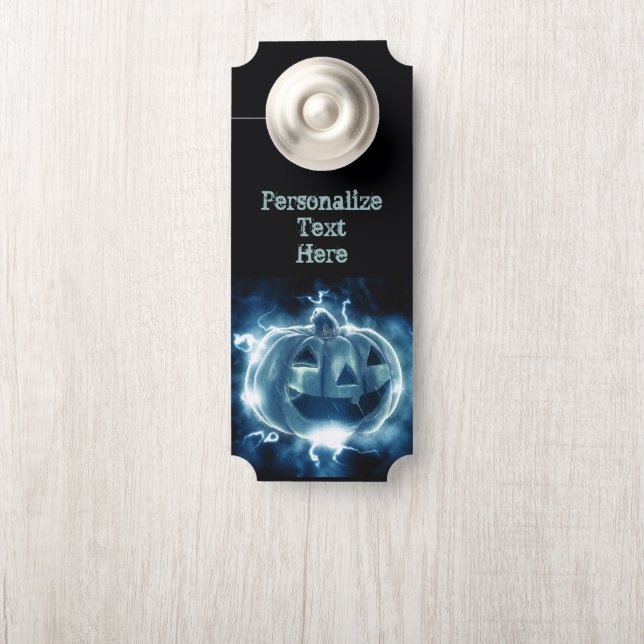 ネオンブルーパンプキンハロウサイケデリックィーンルーム ドアノブサイン (ノブ)