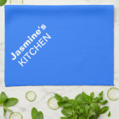 ネオンブルーパーソナライズされた高品質カラー一致 キッチンタオル (折り畳み)