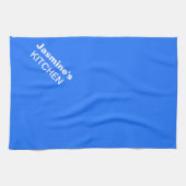 ネオンブルーパーソナライズされた高品質カラー一致 キッチンタオル (横)