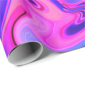 ネオンブルーパープルピンク抽象芸術パターン ラッピングペーパー (ロールコーナー)