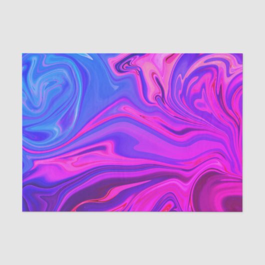 ネオンブルーパープルピンク抽象芸術パターン 薄葉紙 (正面)