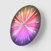 ネオンブルーパープルピンク赤色の放射クール光 ラウンド壁時計 (傾斜)