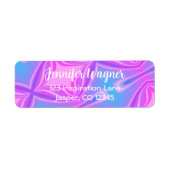 ネオンブルーピンク抽象芸術レトロモダン吸光度 ラベル (正面)