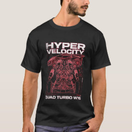 ネオンブループリントハイパーカーW16テクウェアグラフィック Tシャツ