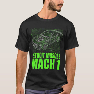 ネオンブループリント マスタング マッスル テックウェア グラフィック Tシャツ