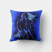 ネオンブルーホースランニングアットムーンライト星夜  クッション (裏面)
