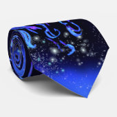 ネオンブルーホースランニングアットムーンライト星夜 ネクタイ (ロール)