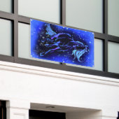 ネオンブルーホースランニングアットムーンライト星夜  横断幕 (ビルの外側)