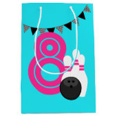 ネオンブルーボーリング誕生日抱き枕 ミディアムペーパーバッグ (正面)