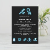 ネオンブルーメディカルエレメントドクターリタイアメントパーティー 招待状 (スタンド正面)