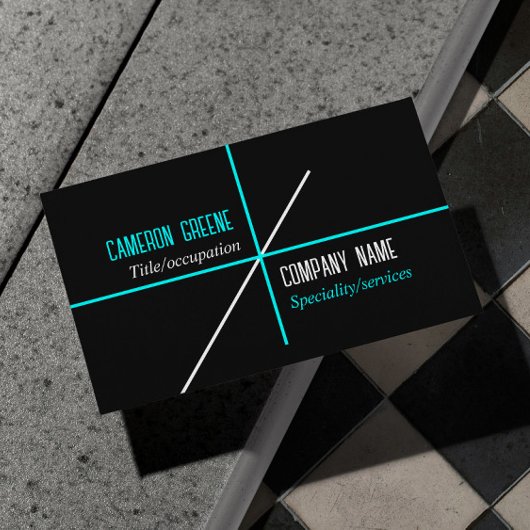 ネオンブルーラインブラック 名刺