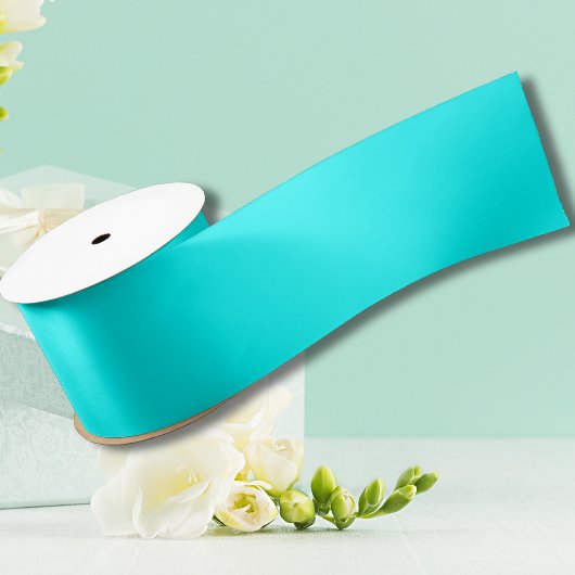 ネオンブルー無地のカラー |クラシック サテンリボン