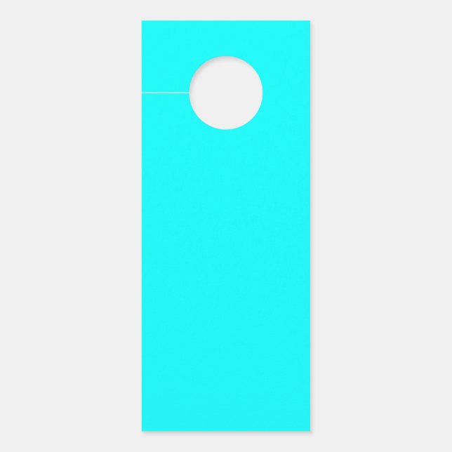 ネオンブルー無地のカラー |クラシック ドアノブサイン (正面)