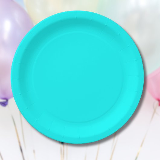 ネオンブルー無地のカラー |クラシック ペーパープレート