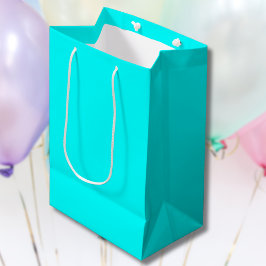 ネオンブルー無地のカラー |クラシック ミディアムペーパーバッグ