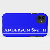 ネオンブルー無地のカラー Case-Mate iPhoneケース (裏面(横))